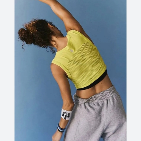 NWOT Free People Free Throw Textured Muscle Tank Yellow - Picture 6 of 6